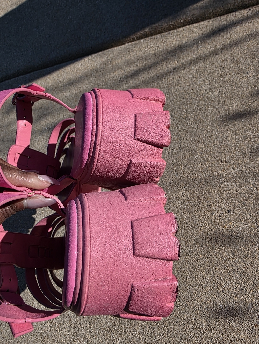 Pink Gladiator Fisherman Rugged Bottom Strap Sandals Women Sz 9 The Portland - Picture 5 of 8